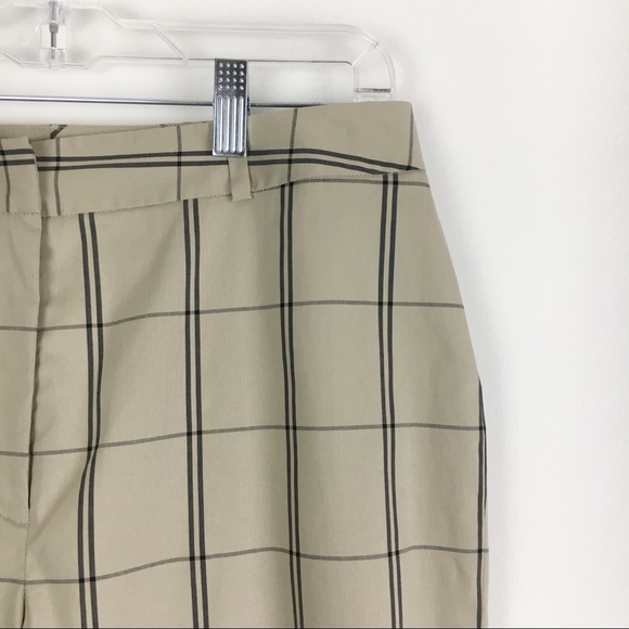 NWT Perry Ellis Womens Size 8 Black Tan Beige Windowpane Plaid Dress Work Pants - Picture 4 of 9